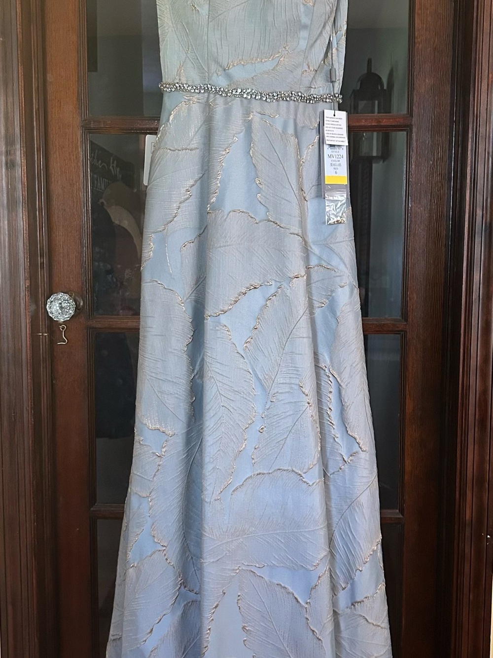 Elegant Hand-Beaded A-Line Formal Dress - Floor Length with Layered Skirting